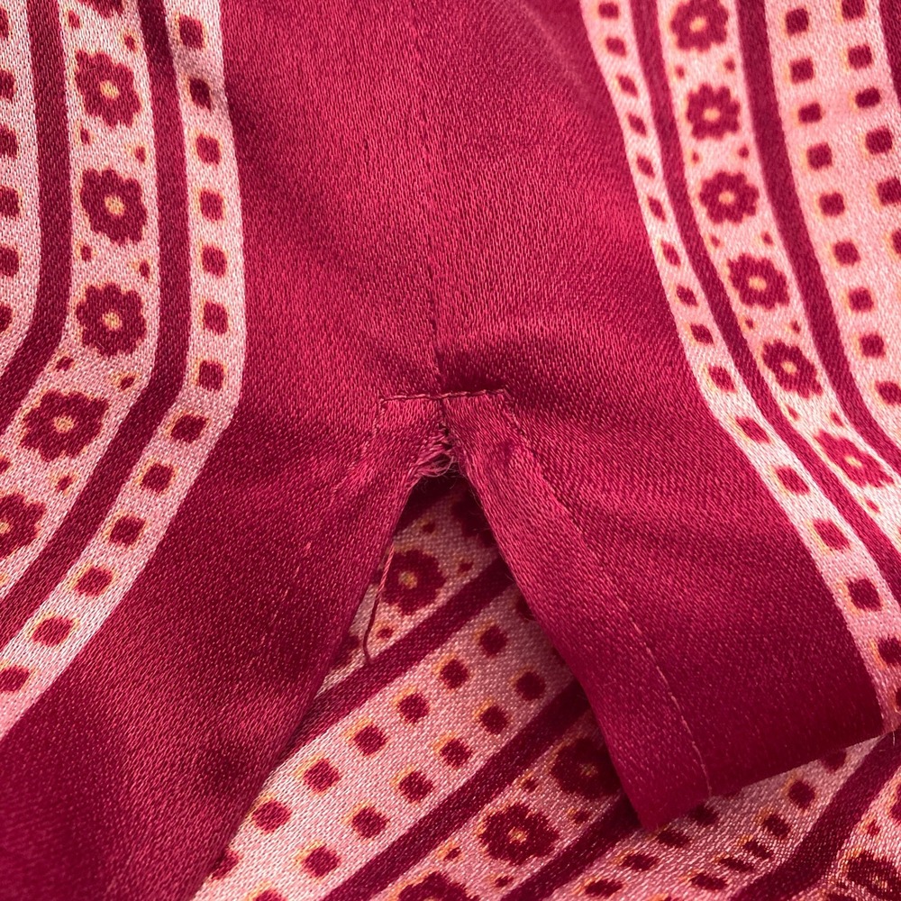 Vtg Victor Costa Maxi Hanky Dress 1970s Dark Pink Boho Dolman Sleeves Womens 1 - Picture 8 of 9